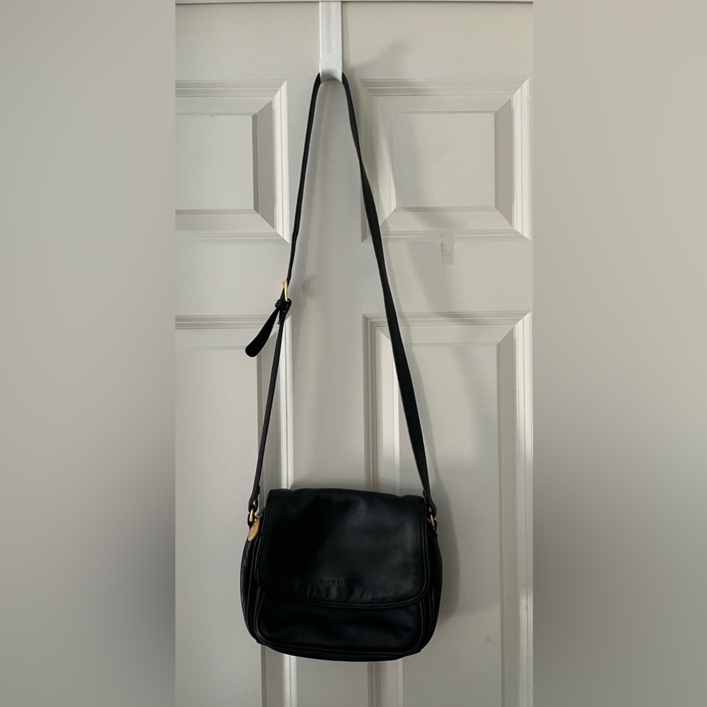 Vintage Stone Mountain Black Soft Leather Crossbody Purse Shoulder Bag USA made - Picture 13 of 16